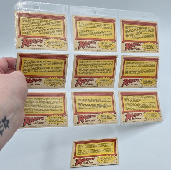 Vintage 1981 TOPPS Raiders Of The Lost Ark Indiana Jones Trading Cards Set Of 10 - Picture 5 of 5